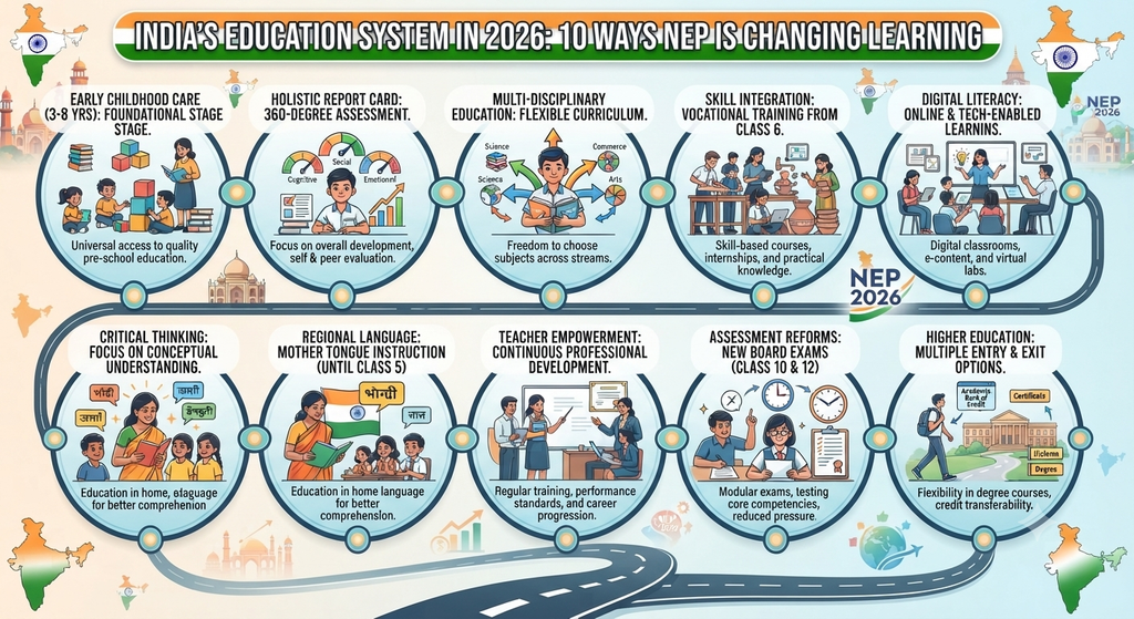 NEP 2026 India Education System Illustration