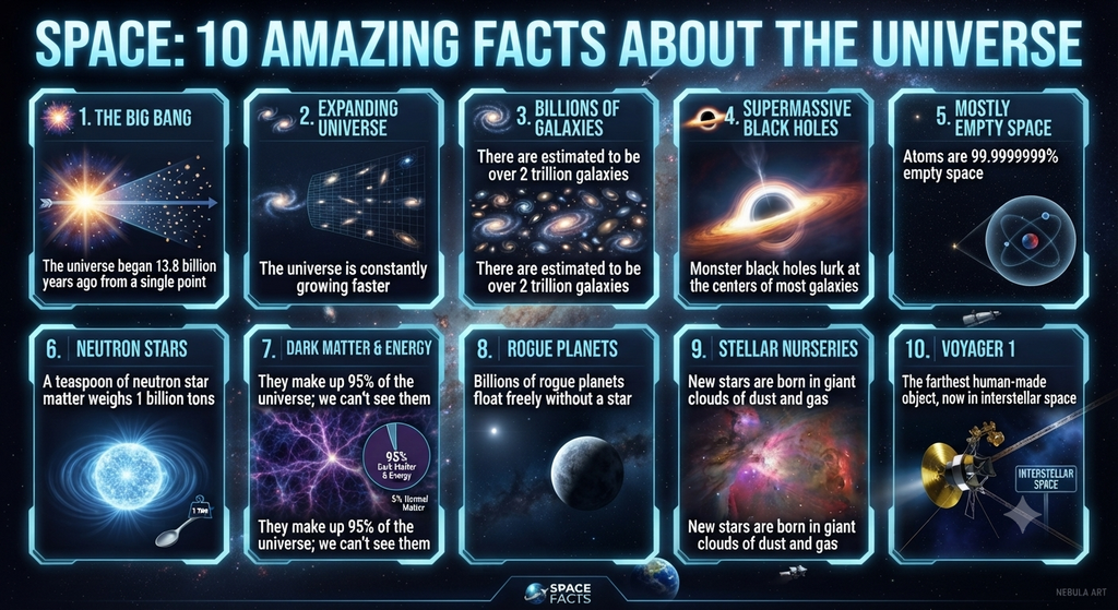Space universe illustration with planets and stars