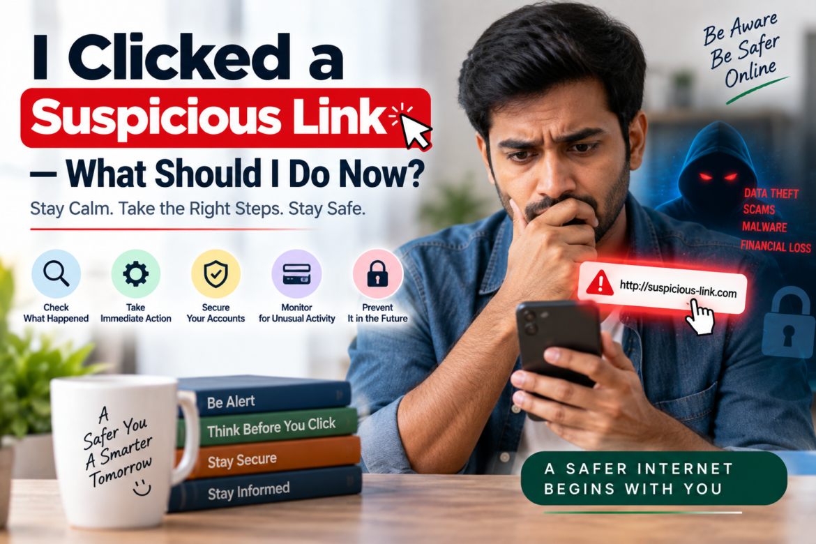 Suspicious link phishing warning smartphone illustration