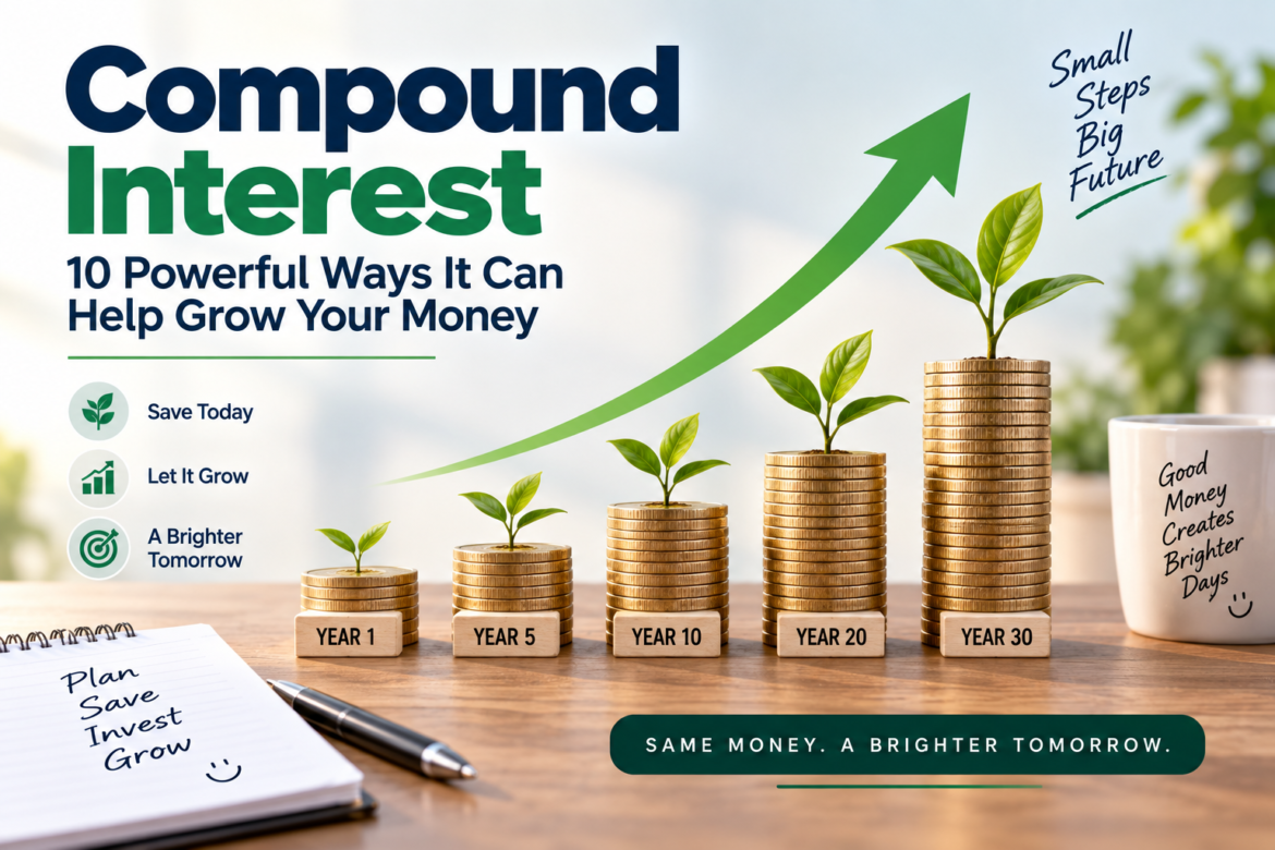 Compound interest helping money grow over time through long-term investing