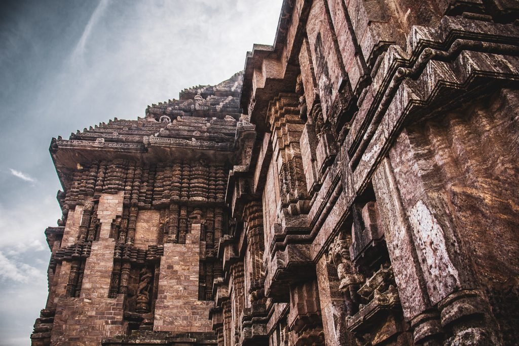 Konark Sun Temple in Odisha with its giant stone wheel and chariot architecture
