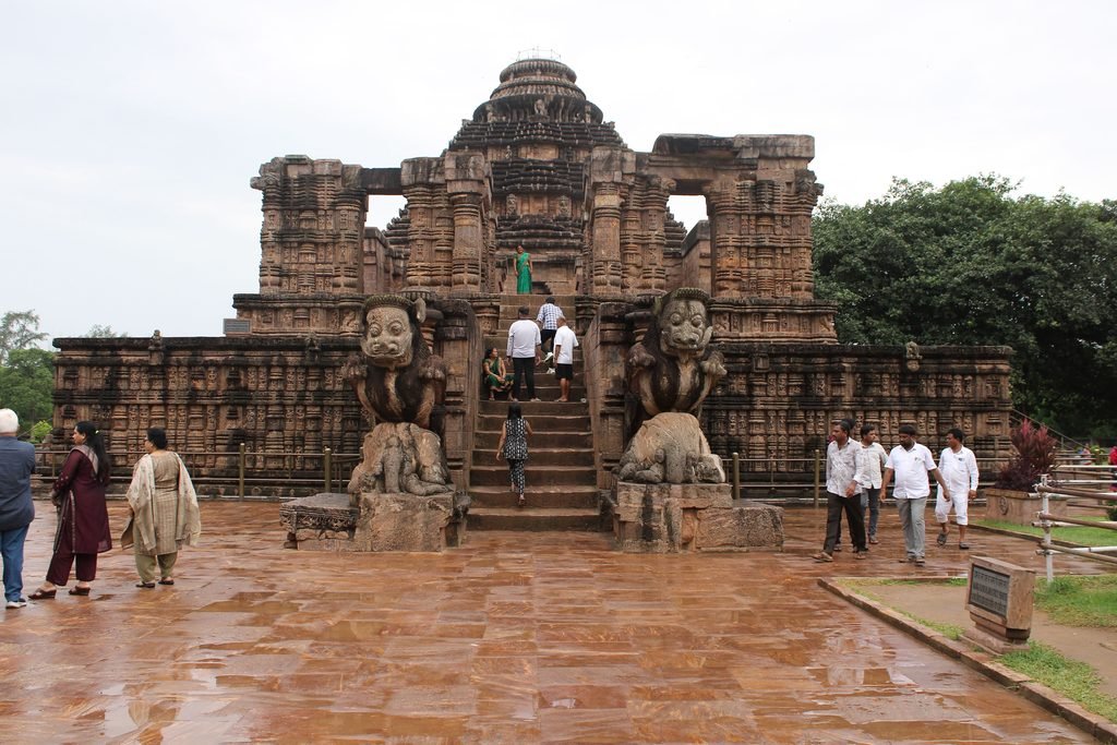 Konark Sun Temple in Odisha with its giant stone wheel and chariot architecture